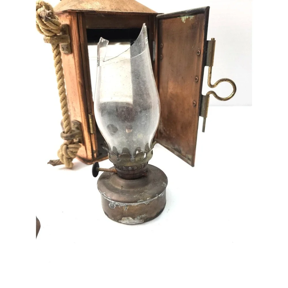 Vintage TOPLICHT Copper & Brass Masthead Ship Lantern |‎ Nautical Fresnel Lens